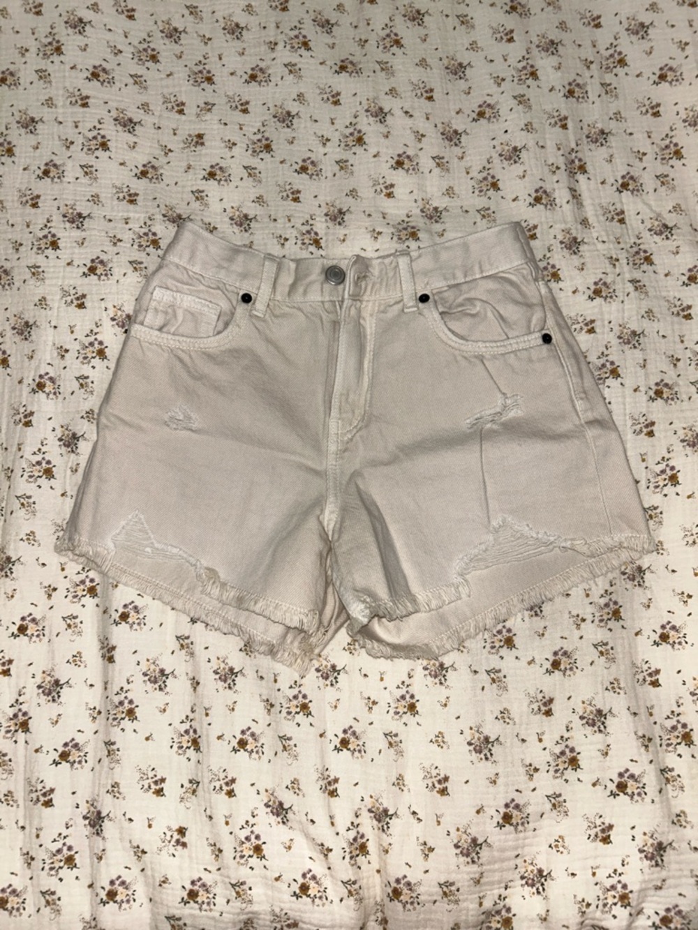 Zara Beige Denim Shorts